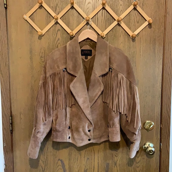 g4000 | Jackets & Coats | Vintage Retro Fringe Suede Brown Leather Jacket | Poshmark